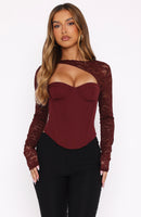 Boy's Cry Long Sleeve Bustier Wine