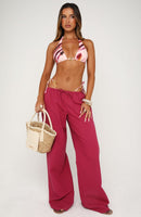 Lover's Refresh Linen Wide Leg Pants Dragonfruit