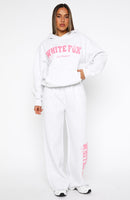 Daydreamers Madeline Wide Leg Sweatpants Grey Marle