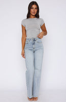 Alana High Waisted Straight Leg Jeans Light Blue Wash