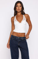 From The Skies Halter Top Off White