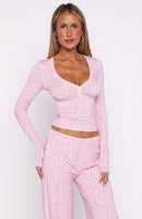 Dreamy Button Up Long Sleeve Pyjama Top Sugar Blossom