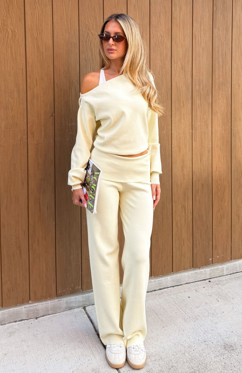 Can't Find The Words Knit Pants Lemon