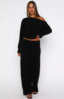 Please Be Mine Knit Pants Black