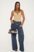 Just My Type Mid Rise Wide Leg Jeans Washed Admiral