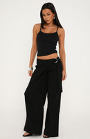 Suit Yourself Tailored Wide Leg Pants Black