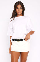 Selfish Behaviour Linen Mini Skort White