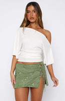 Goddess You Sequin Mini Skirt Sage