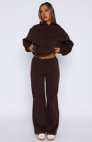 Stay Lifted Wide Leg Sweatpants Bitter Chocolate