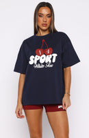 Club 14 Peyton Oversized Tee Navy