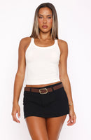 Selfish Behaviour Linen Mini Skort Black