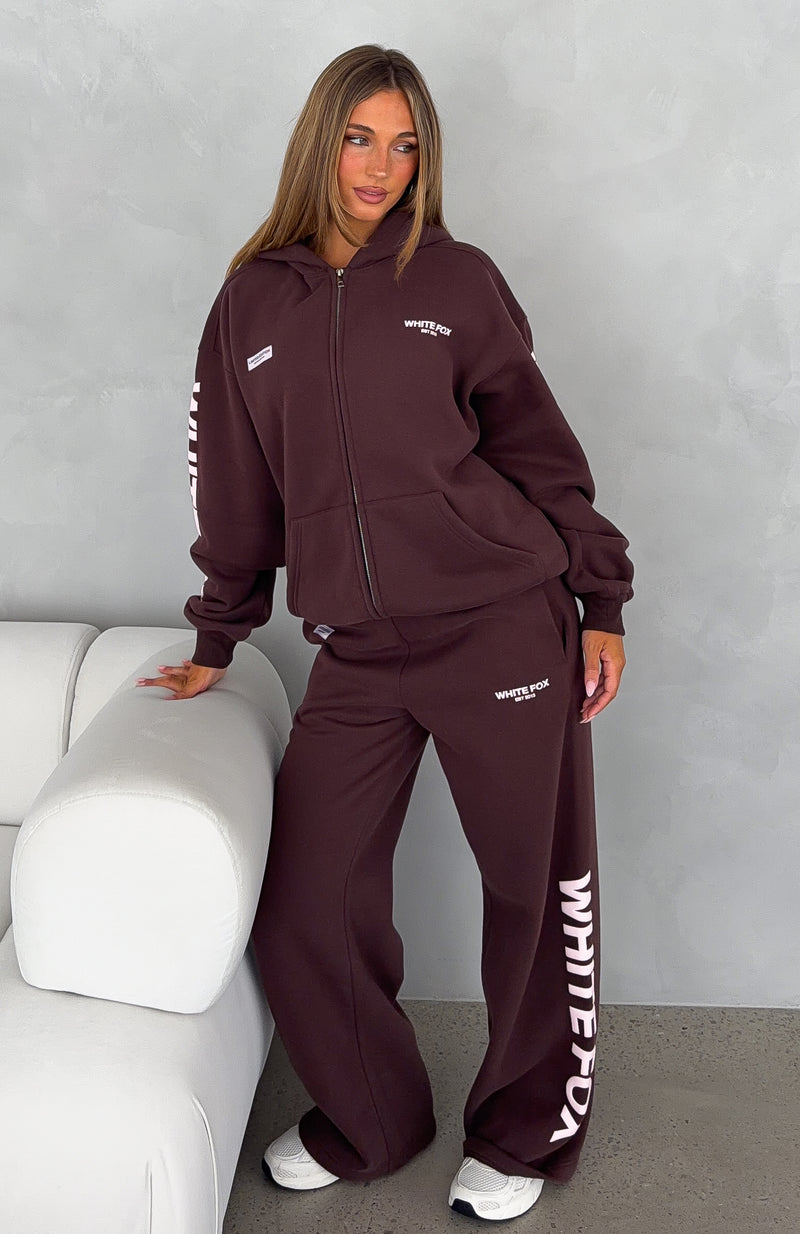 Higher Ground Wide Leg Sweatpants Chocolate