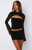 Devoted Love Long Sleeve Top Black
