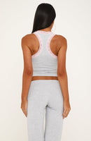 Midnight Sun Lace Trim Cami Top Grey Marle/Baby Pink
