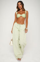 Lover's Refresh Linen Wide Leg Pants Pistachio