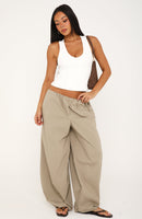 Off The Record Low Rise Cargo Pants Mushroom