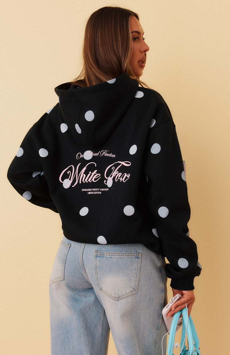 On Cloud Nineteen Angelique Oversized Hoodie Black Vintage Polka Dot