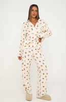 Pillow Talk Printed Long Sleeve Pyjama Set Pumpkin Picnic