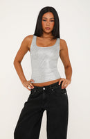 Simple Attraction Tank Top Silver