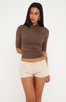 Stuck With You Shorts Beige
