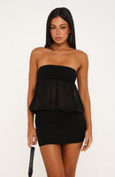 Sweet Talking Strapless Mini Dress Black