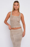 Down For Me Sequin Knit Top Champagne