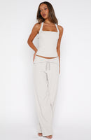 He Said She Said Tailored Wide Leg Pants Bone
