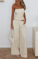 Just Like This Wide Leg Pants Cream