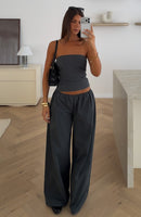 Just Like This Wide Leg Pants Slate