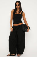 Off The Record Low Rise Cargo Pants Black