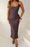 She's For Keeps Maxi Dress Chocolate Polka Dot