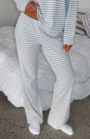 Slow Life Pyjama Pants Grey/White Stripe
