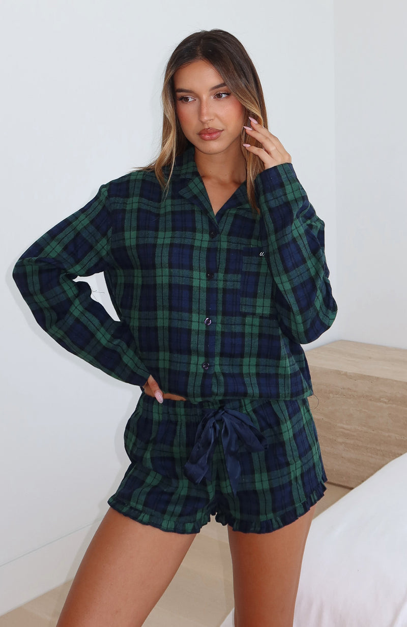 That Time Of Year Pyjama Shorts Green/Navy