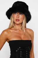 Trixie Faux Fur Hat Black