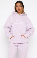 Vol. 1 Front Graphic Oversized Hoodie Lilac