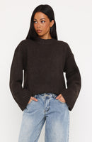 Winter's Chill Knit Sweater Chocolate
