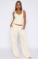 Take A Stance Wide Leg Pants Off White